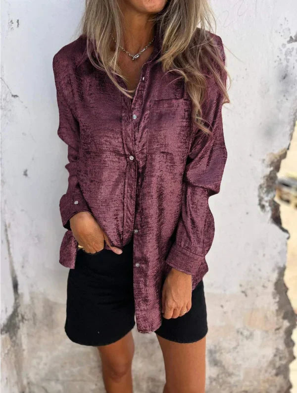 Linda™ - Suede look blouse