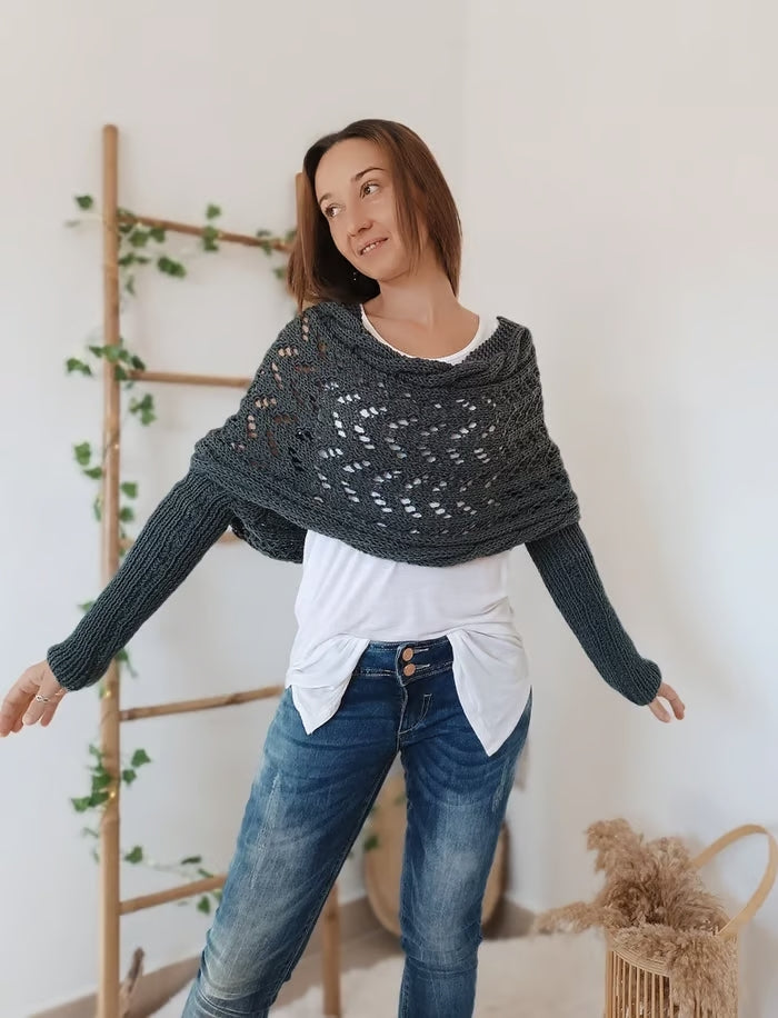 Alyssa™ Boho Gebreide Omslagdoek – Flatterend en Comfortabel voor Ieder Seizoen!