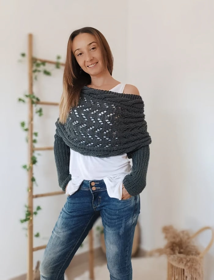 Alyssa™ Boho Gebreide Omslagdoek – Flatterend en Comfortabel voor Ieder Seizoen!