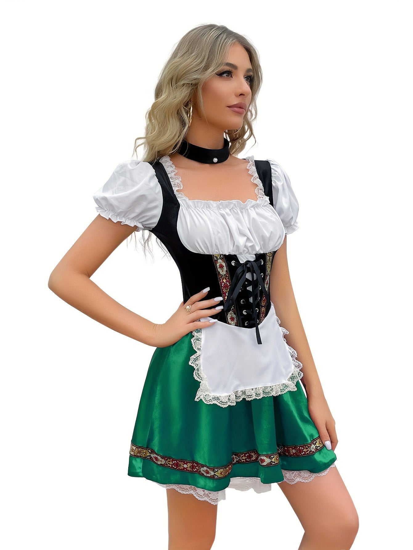 Sascha™ - Elegante Oktoberfest dirndl dames jurk met vierkante hals