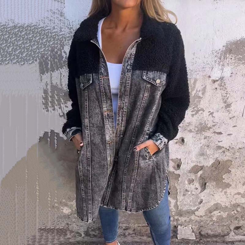 Nolette™ - Prachige jas met denim en teddy