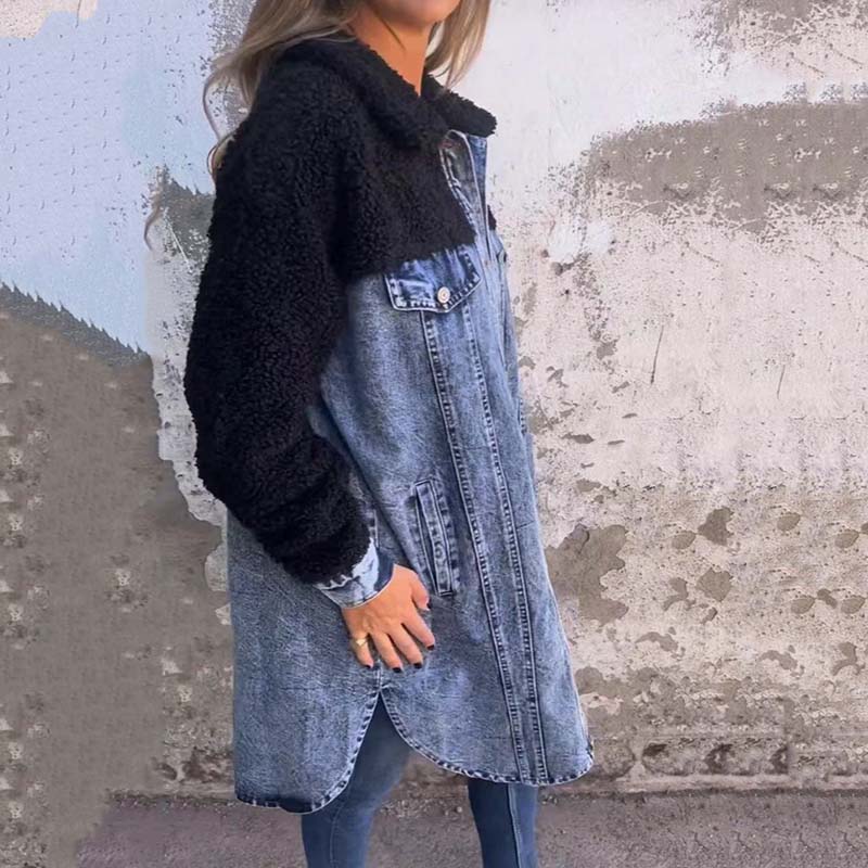 Nolette™ - Prachige jas met denim en teddy